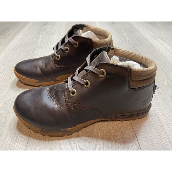 5.11 Tactical Boots Pursuit Chukka Distressed Brown Leather Women 6.5 Men 5 Hike - Picture 2 of 11